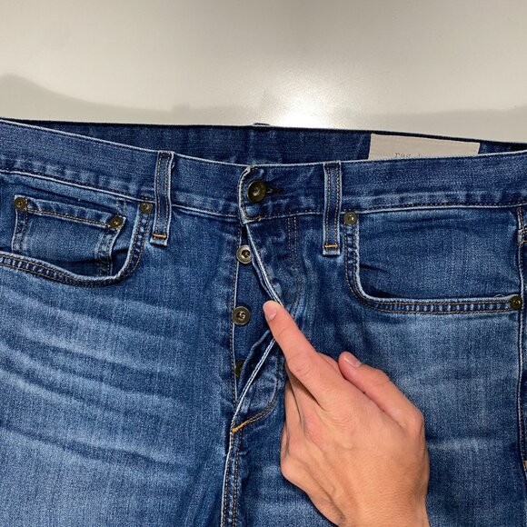 Rag & Bone Fit 2 Slim Fit "Throop" Button Fly Jeans Made in USA men's size 33x31 - Picture 3 of 12